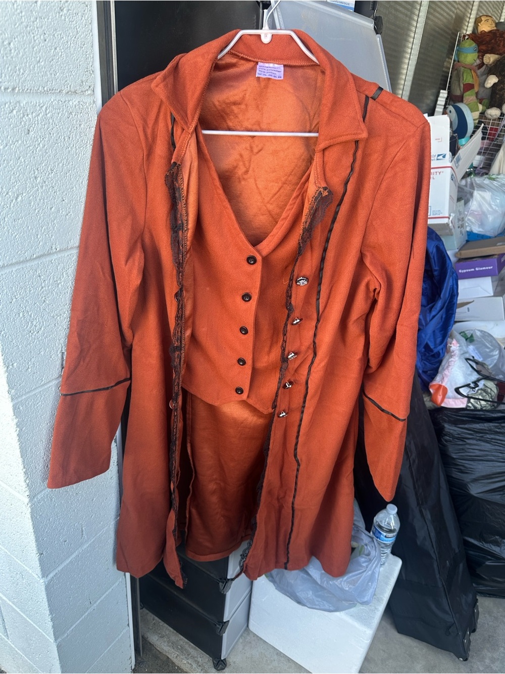 Rust Orange Women's Coat with Vest - Unbranded WOMEN 3XL